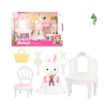 Imagem de Conjunto De Brinquedos Em Miniatura Da Família De Coelhos Da Páscoa Pa