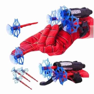 Imagem de Luva Lança Teia Homem Aranha com Dispositivo Lançador, Vermelho e Azul, Plástico ABS e Poliéster, para Crianças 5+ Anos, Brinquedo Temático Super-Herói