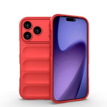 Imagem de Capa protetora macia e resistente a impactos para iPhone Air 16e 16 15 14 13 12 11 Pro Max Plus (para iPhone 17 Pro/Vermelha)
