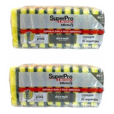 Imagem de Kit C/2 Esponja Dupla Face Esfrebom Superpro Bettanin Pct 10