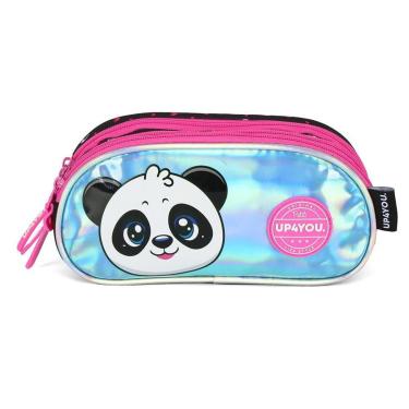 Imagem de Estojo Escolar Up4You Luxcel Panda Pink Preto-Feminino