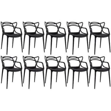 Imagem de Kit 10 Cadeiras Reforçadas Empilhavel Masters Allegra Jardim Churrasqu