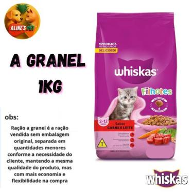 Imagem de Ração whiskas filhotes a granel sabor carne e leite 1kg - mars