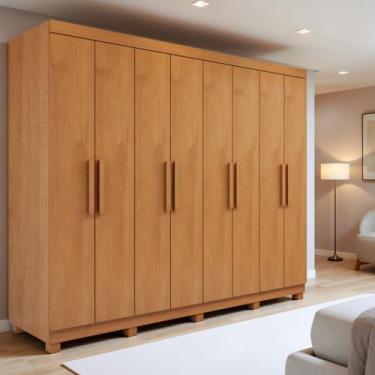 Imagem de Guarda-roupa 8 Portas 4 Gavetas com Pé Andara Soft - Móveis Lopas