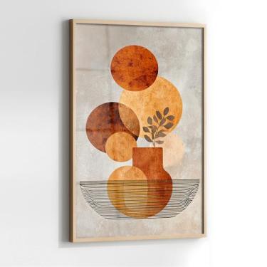 Imagem de Quadro com Moldura e Acrilico Cristal Vidro Vaso Desenho Arte para Sal