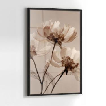 Imagem de Quadro com Moldura e Acrilico Cristal Vidro Arte Botânica Minimalista 