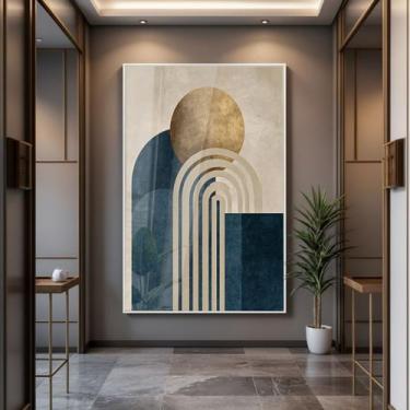 Imagem de Quadro com Moldura e Acrilico Cristal Vidro Geométrico Textura para Sa