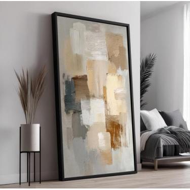 Imagem de Quadro com Moldura e Acrilico Cristal Vidro Pincelada Harmonia para Sa