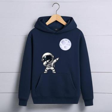 Imagem de Blusa Moletom Infantil Canguru Astronauta Lua Menino Menina Agasalho -