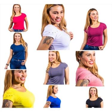 Imagem de Kit 02 Blusas detalhe de renda manga curta - GK TODA BELA, Sortidas, P