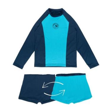Imagem de Conjunto Praia Menino Proteção Solar Uv Sunga Dupla Face - Catarinense