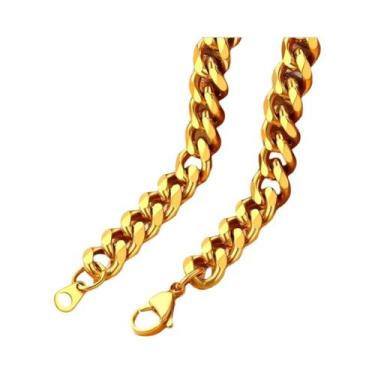 Imagem de Colar Cubano Punk Masculino Grosso E Longo 8MM-14MM Em Aço Inoxidável 
