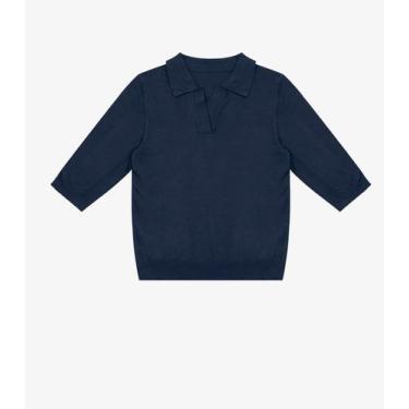 Imagem de Blusa Polo Feminina Tricot Select Azul - Rovitex, G, Azul