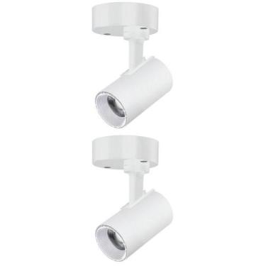 Imagem de Kit 2 Spot Led Direcionável Foxlux Sobrepor 7w 3000k Biv