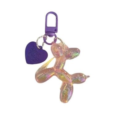 Imagem de Chaveiro De Cachorro Balão Colorido Em Resina Para Mulheres E Meninas,