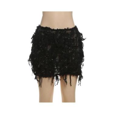 Imagem de Saias Coloridas Com Franjas Para Mulheres, Estilo Peach Hip, Malha Fin