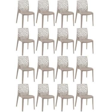 Imagem de Kit - 16 X Cadeiras Gruvyer - Nude - Laraz