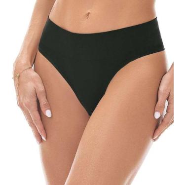 Imagem de Calcinha Fio Cós Largo sem Costura Zee Rucci Preto, M, Preto