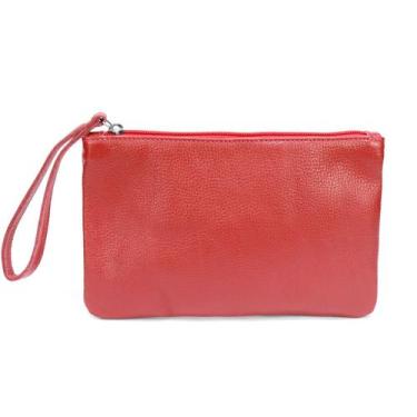 Imagem de Necessaire Feminina Em Couro Legitimo Alça De Mão Dia à dia para Docum