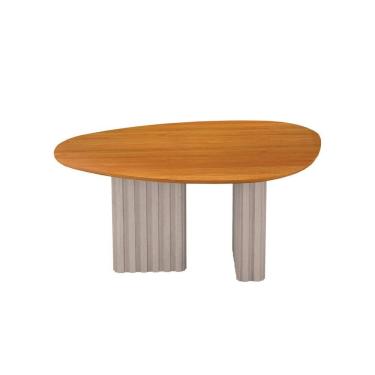 Imagem de Mesa para Sala de Jantar com Tampo Orgânico Mdf Isis Cinamomo/Off White
