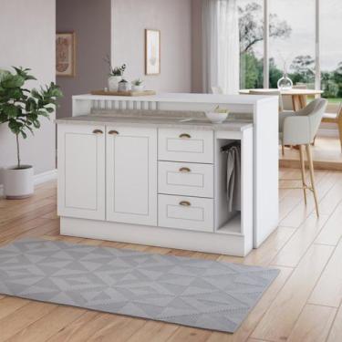 Imagem de Kit Ilha Gourmet 2 Portas 3 Gavetas com Balcão Porta Toalha Americana 