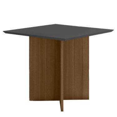 Imagem de Mesa De Jantar Retangular Tampo Chanfrado Sem Vidro 90cm Helô Poliman 
