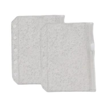 Imagem de Caderno Transparente Rosa Com Glitter M5 E Bolsa Com Zíper (2 Peças) -