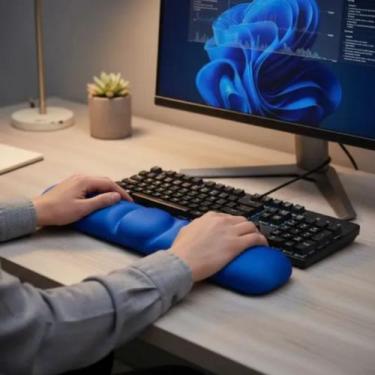Imagem de Apoio de punhos em gel para teclado azul Smart SC0065