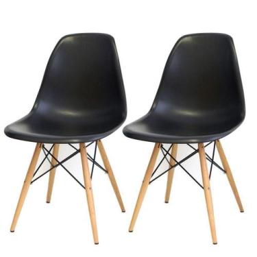 Imagem de Kit 02 Cadeiras Eiffel Charles Eames F03 Preto - LYAM DECOR