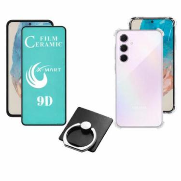 Imagem de Capa Anti impactos + Película de Cerâmica + Anel Suporte para Samsung 