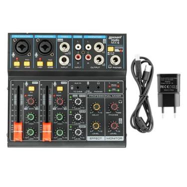 Imagem de Mesa De Som 6 Canais Com USB Bluetooth MP3 Equalizador 2 Bandas Phanto