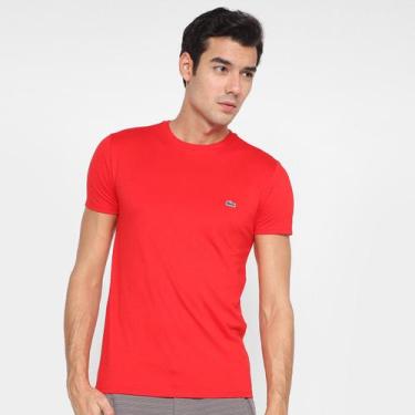 Imagem de Camiseta Lacoste Logo Masculina, Vermelho, GG