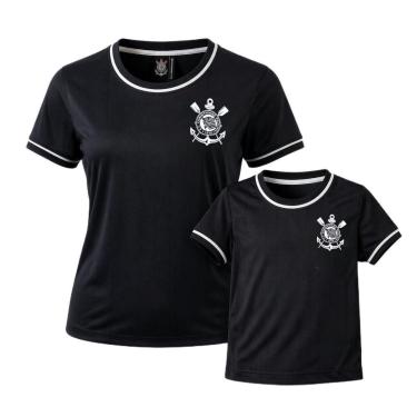 Imagem de Kit Mãe e Filho Corinthians Camisa Arte Dark Oficial-Feminino