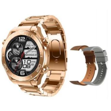 Imagem de Relogio Inteligente Smart Watch Masculino Redondo Com 2 Pulseiras Extr