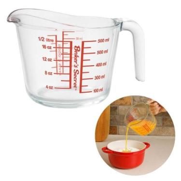 Imagem de Jarra Medidora Graduada em Vidro 500ml Com Alça Cozinha - Baker's Secr