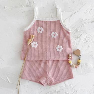 Imagem de Conjunto De Verão Para Bebês Com Top De Alças E Shorts Casuais Em Cor 