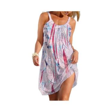Imagem de Vestido Sem Mangas Estilo Étnico Feminino Casual De Verão Moda Elegant