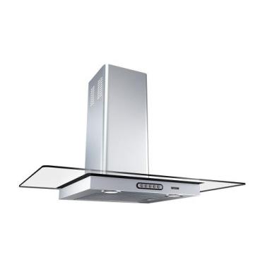 Imagem de Coifa de Parede 80cm Vidro Reto Duto Slim Fogatti Inox, 220V