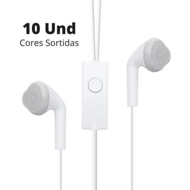 Imagem de Kit 10 Fone De Ouvido Com Fio E Microfone Som Alto Stereo P2 - Kit Fon