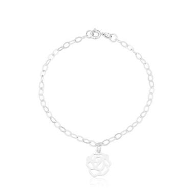 Imagem de Pulseira Feminina Com Rosa 12mm - Ancia Jias e Semijoias, Única, UNICO