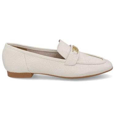 Imagem de Mocassim Loafer Feminino Couro Marfim Usaflex UD30004, 37