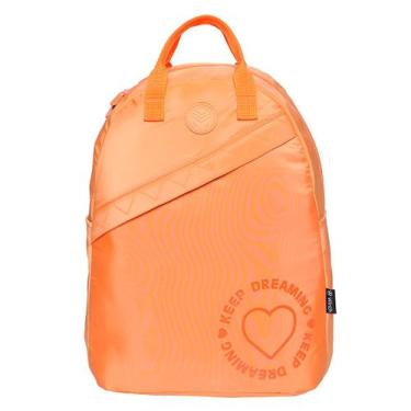 Imagem de Mochila Escolar Juvenil de Costas Coloridas Escola Passeio Cor:Laranja