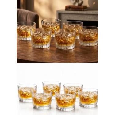 Imagem de kit de 6 Copos Redondo Vidro 300ml Whisky Coquetéis - FRATELLI