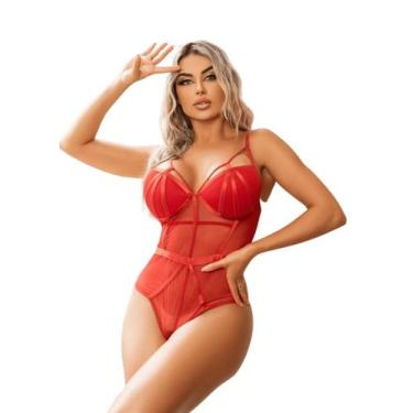 Imagem de Lingerie Body em Tule Bojo Strapp Forro Nude com Aro - Segredo da Paix