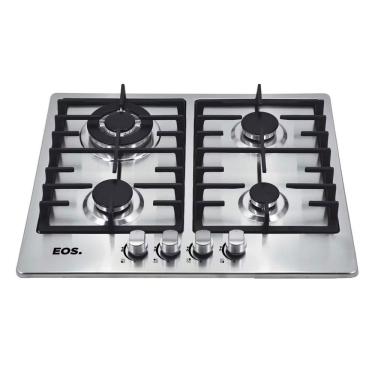 Imagem de Fogão Cooktop a Gás EOS ECG04 4 Bocas Mesa Inox Tripla Chama Trempe Ferro Fundido Inox Bivolt