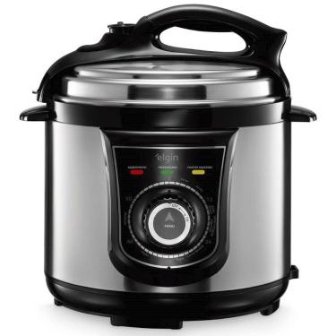 Imagem de Panela de Pressão Elétrica Elgin Panela de Pressão Elétrica Elgin 4L 840W Antiaderente Timer Manter Aquecido Inox 220V