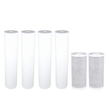 Imagem de Kit Refil Big Blue Polipropileno 20'' Carvão Ativado 10'' Branco - Roy