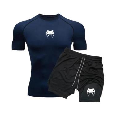 Imagem de Conjunto De Fitness Masculino De Secagem Rápida Com Camiseta De Manga 