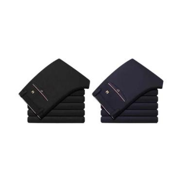 Imagem de Calças Sociais Masculinas Pretas Slim Fit Para Escritório, Calças Casu