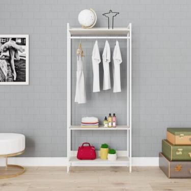 Imagem de Estante Closet Arara 187x80cm 3 Prateleiras Active Yescasa Branco/Snow